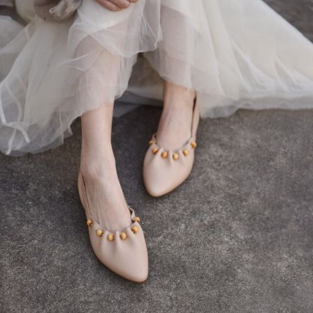 Artmu阿木原创复古内增高尖头单鞋新款串珠中跟女鞋奶奶鞋1993-13