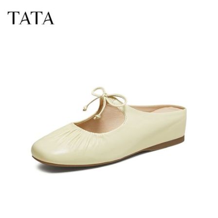 TATA他她女鞋羊皮软底穆勒鞋时尚通勤可外穿凉拖鞋新款YSW01CH5