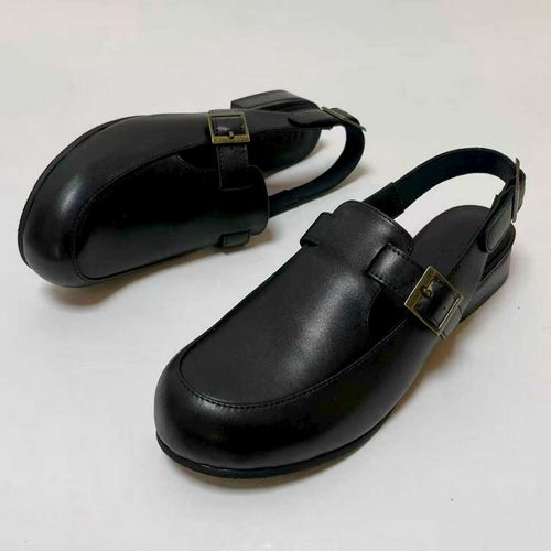 ESKEIN牛皮包头凉鞋纯手工春夏季宽胖脚大码女鞋41到43码主图