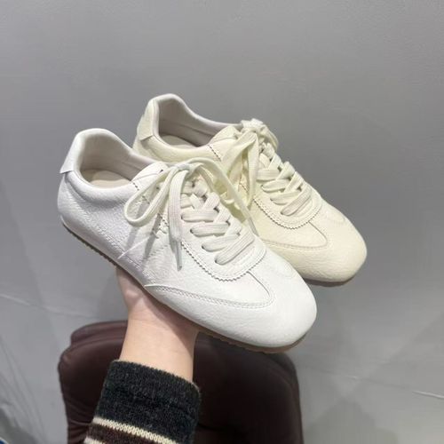 【皮面德训】简约休闲防滑小白鞋69412（增高4cm）主图