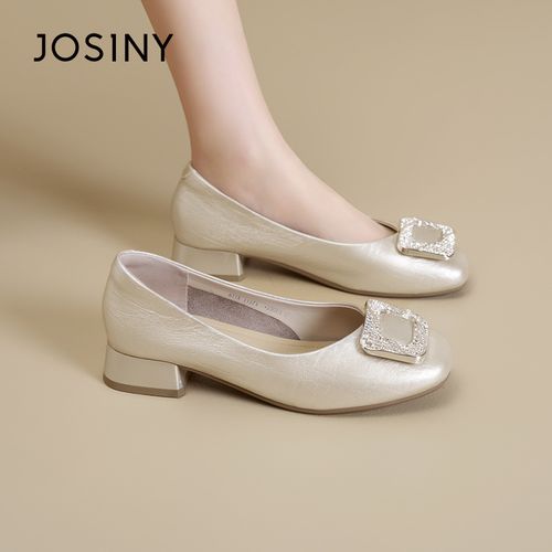 【月光方扣】卓诗尼方扣玛丽珍女鞋2026春新款百搭浅口法式软底单鞋主图