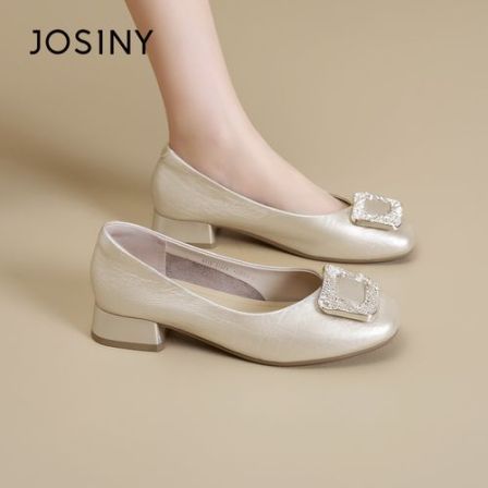 【月光方扣】卓诗尼方扣玛丽珍女鞋2026春新款百搭浅口法式软底单鞋