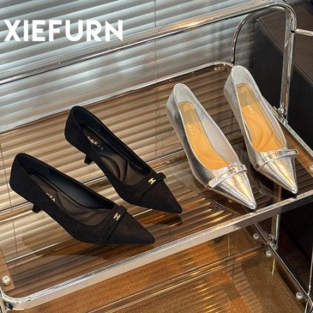 XIEFURN/鞋夫人法式尖头高跟鞋新款女细跟2026绝美单鞋气质成人礼