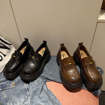 2026春季新款时尚百搭圆头增高厚底乐福鞋MTB57786-【云】-X