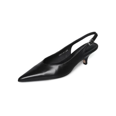 多肉手工头层小牛皮尖头浅口后绊带细高跟包头凉鞋0126AL993-1