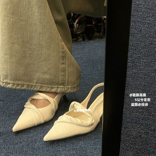 2026夏季新款个性百搭时尚尖头高跟鞋法式气质显瘦包头后空凉鞋主图