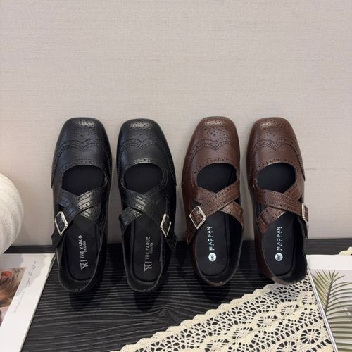 2026春季新款法式软底玛丽珍鞋浅口皮带扣小皮鞋交叉扣带平底单鞋主图