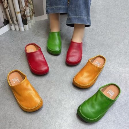 春夏新款复古透气舒适百搭女士包头凉拖666-5