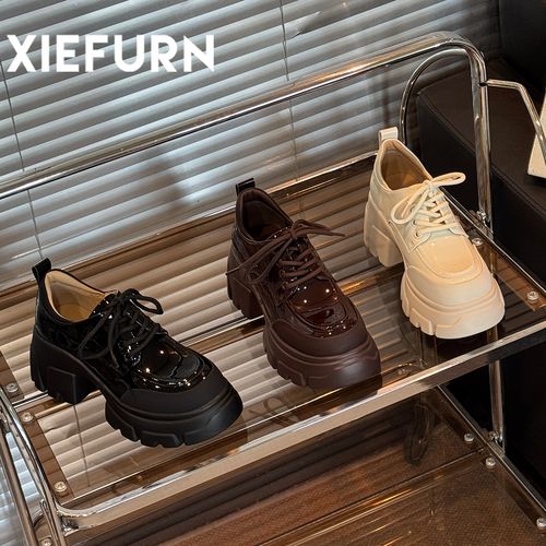 XIEFURN/鞋夫人乐福鞋女2025秋新款英伦风百搭小皮鞋软底复古单鞋主图