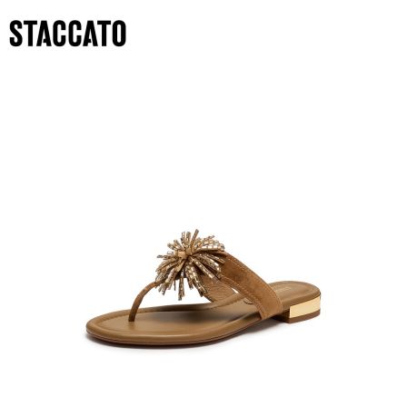 思加图2026夏新款烟花繁星夹脚人字拖平底鞋凉拖鞋女凉鞋EDU12BT6