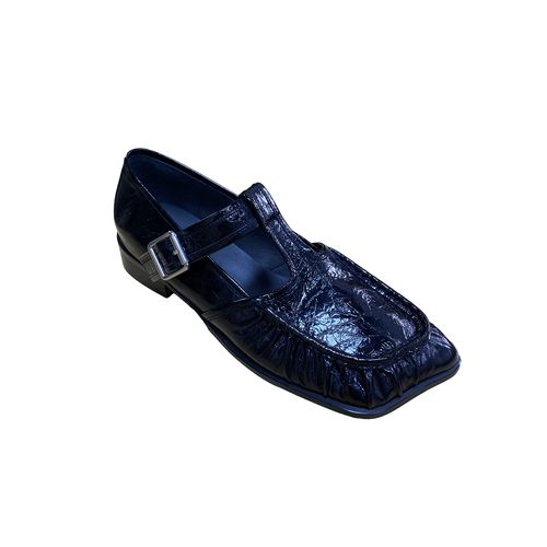 【方头单鞋】时尚休闲百搭简约气质精致真皮方头低跟单鞋#50120主图