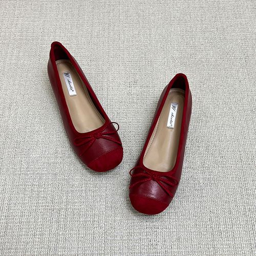 羊皮版~法式复古内增高芭蕾舞单鞋女蝴蝶结一脚蹬小个子浅口单鞋主图