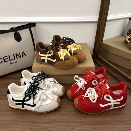 内增高7cm杨幂同款复古德训鞋女运动休闲红色软底百搭四季阿甘鞋