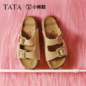 TATA他她厚底勃肯鞋女沙滩拖鞋女外穿凉鞋通勤鞋夏季新款4QY03BT5主图