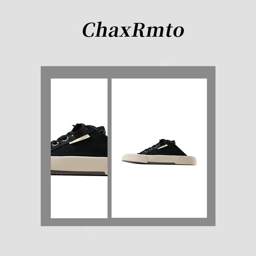 【ChaxRmto斯斯】系带圆头鞋子时尚女休闲风帆布鞋主图