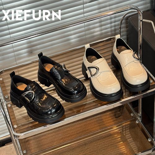 XIEFURN/鞋夫人增高jk制服鞋女2026日系复古学院风小皮鞋乐福鞋主图