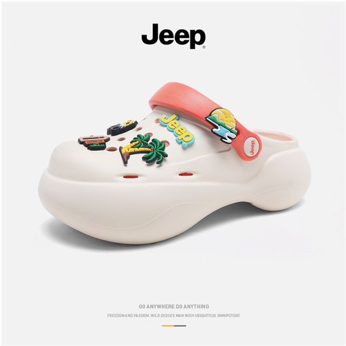 JEEP/吉普洞洞鞋女款夏防滑厚底凉拖外穿时尚百搭沙滩鞋休闲女鞋主图