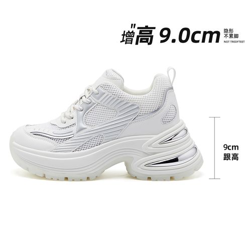 2025春夏新款厚底低帮内增高老爹鞋网面透气运动休闲鞋女百搭夏季主图