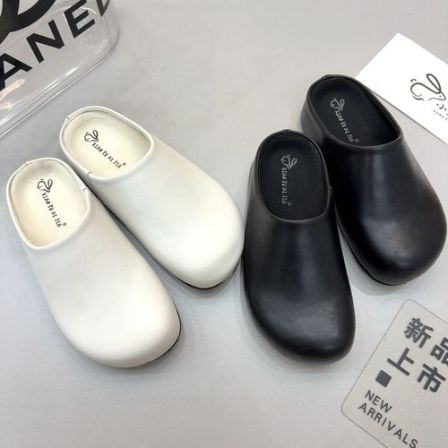 广州欧货【轻减】早春5cm勃肯圆头洋气轻奢纯色包头拖25-55