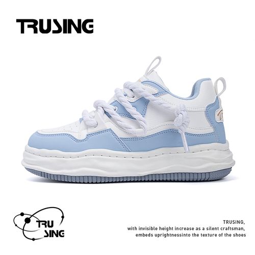 TRUSING2026春季开学板鞋厚底隐形增高百搭男鞋潮流痞帅小众鞋子主图