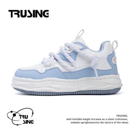 TRUSING2026春季开学板鞋厚底隐形增高百搭男鞋潮流痞帅小众鞋子
