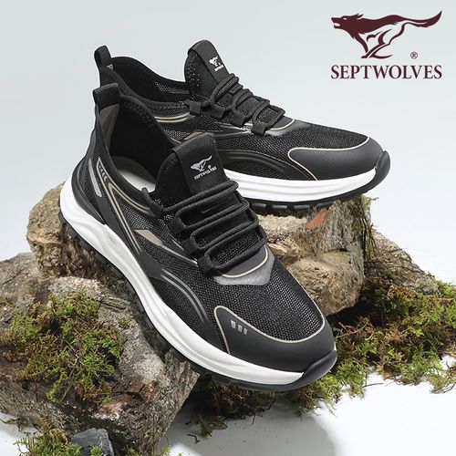 七匹狼鞋子男款透气防臭网面运动休闲鞋网鞋男士工作黑色运动鞋子主图
