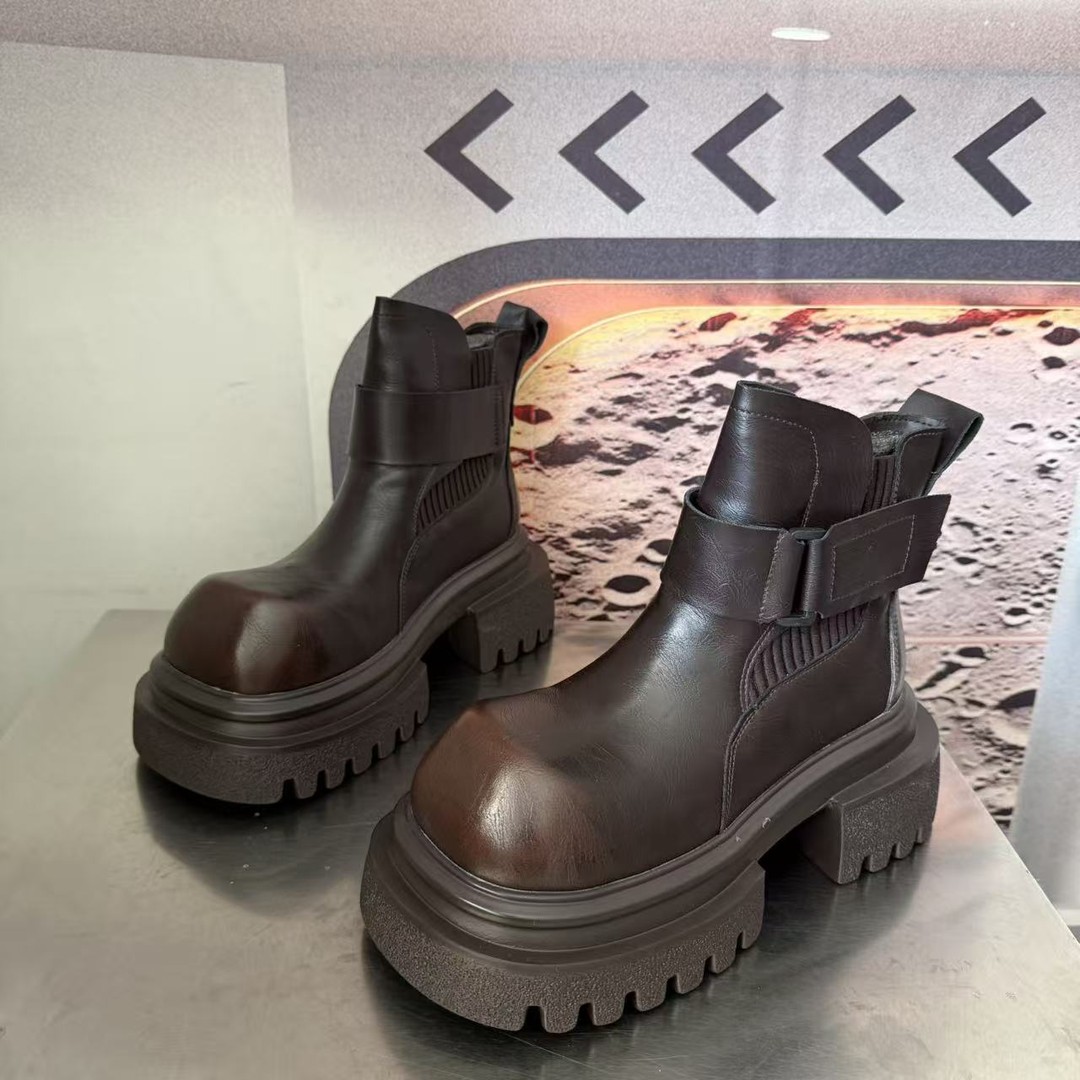 621-1新款2025精品百搭潮流马丁靴中筒烟筒黑色女士主图