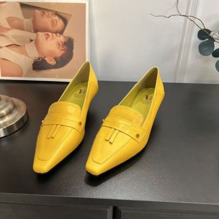 【Timelesss】2026春季新款复古牛皮气质百搭小方头猫跟单鞋4cm