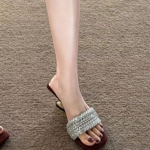 气质高跟凉拖鞋女2026新款超火水砖一字拖凉鞋女夏季外穿爆款女鞋主图