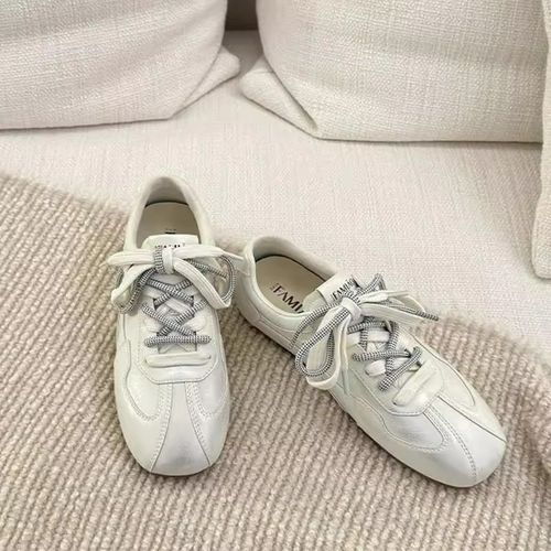 啄木鸟德训鞋女款2026新款平底舒适小白鞋学院风休闲鞋时尚阿甘鞋主图