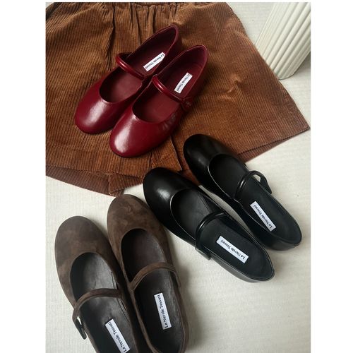 【AiAi二号】小牛皮玛丽珍 极简浅口圆头小单鞋（HS8806-1）主图