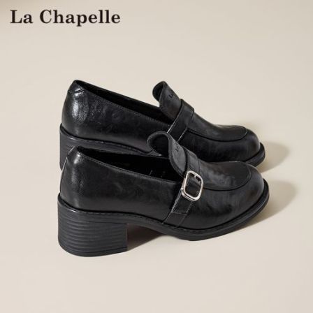 玛丽珍鞋女2026春季新款黑色复古皮鞋英伦风方扣粗跟单鞋