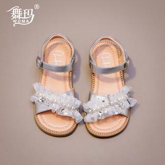 舞玛儿童凉鞋2026夏季新款小女孩露趾时尚软底玛丽珍公主鞋527072