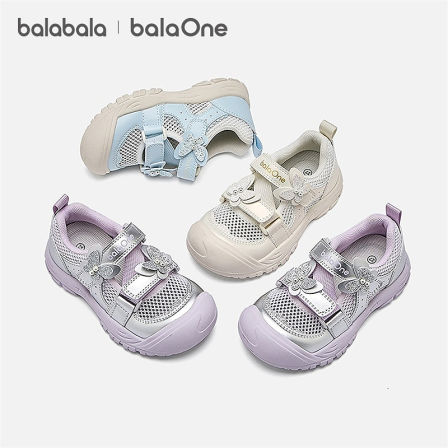 巴拉巴拉童鞋儿童运动鞋女童2026年新款春秋甜美蝴蝶透气户外鞋子