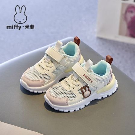 Miffy米菲童鞋2026春夏新款女童轻便休闲儿童镂空网面透气运动鞋