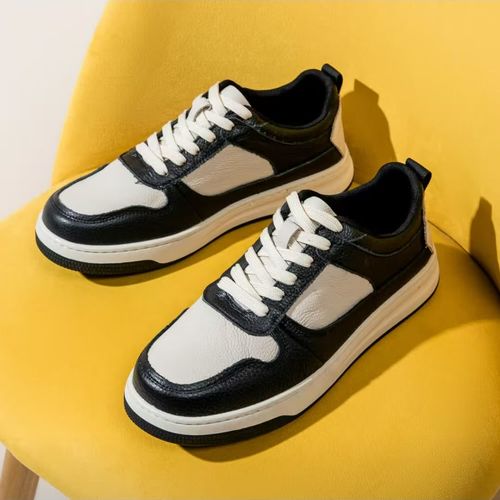 【头层牛皮】2026四季新款男士透气轻便休闲百搭潮流手工男鞋板鞋主图