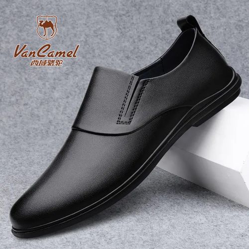 西域骆驼男鞋秋季新款商务休闲皮鞋男软皮皮鞋软底舒适中年一脚蹬主图