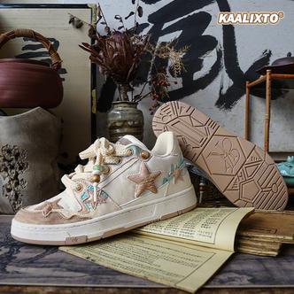【林高远同款】Kaalixto国潮清明上河图星星增高板鞋情侣款时尚百搭