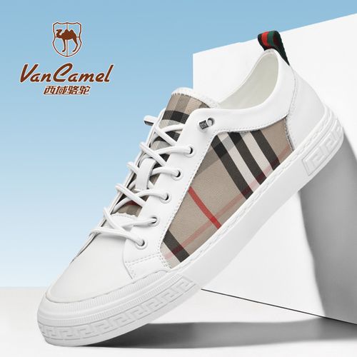 西域骆驼男2026春夏舒适轻便薄底透气休闲运动鞋格纹布时尚休闲鞋主图