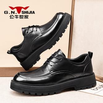 德比鞋男款春季真皮结婚皮鞋男士商务正装厚底增高公务鞋