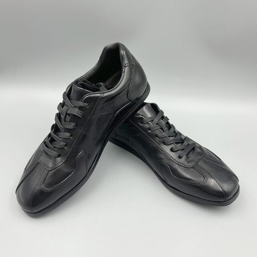 复古百搭通勤休闲平底德训鞋黑色男女潮款马皮棕黄色牛皮鞋垫透气主图