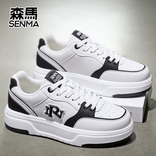 森马冬季新款低帮男鞋厚底增高系带简约板鞋休闲运动时尚百搭潮鞋主图