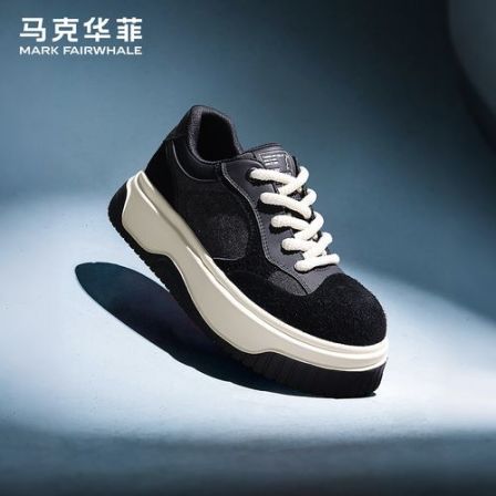 马克华菲板鞋男鞋2026新款厚底增高休闲鞋拼接大头鞋软底时尚男鞋