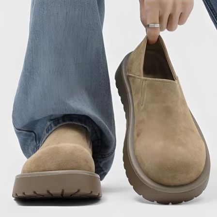 2026春季勃肯鞋男极简风半拖鞋休闲外穿老钱风一脚蹬增高鞋时尚潮