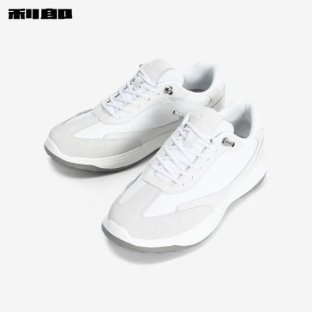 官方男鞋 免系带男士休闲鞋春夏低帮织物拼接牛皮革百搭男鞋