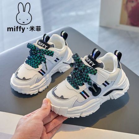 Miffy米菲童鞋2026春秋季新款学生透气跑步鞋儿童网面运动小白鞋