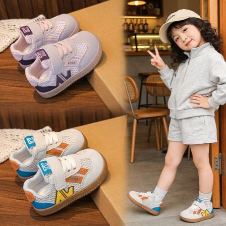宝宝学步鞋2026春季新款男童防滑德训鞋网面轻便软底女童机能鞋子