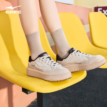 元气丨鸿星尔克女百搭板鞋复古时尚增高休闲鞋-52123301051-qd