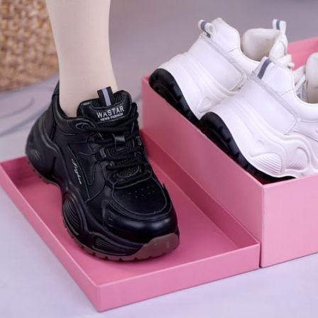 真皮时尚厚底老爹鞋秋季时尚休闲鞋软底百搭运动鞋女鞋