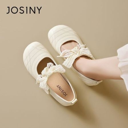 卓诗尼蝴蝶结一脚蹬鞋2026春秋季玛丽珍鞋夏季单鞋小女孩皮鞋浅口